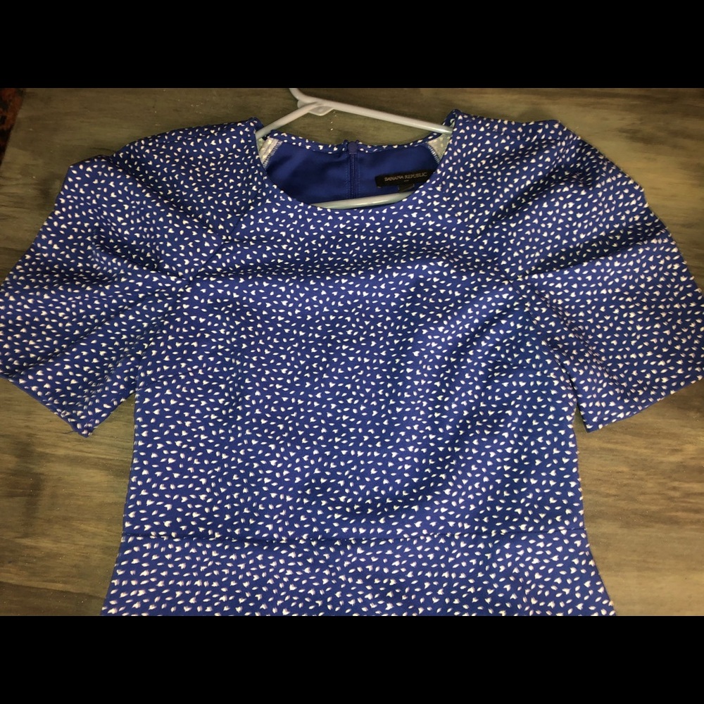 Banana Republic Blue Mini Dress with puff Sleeve